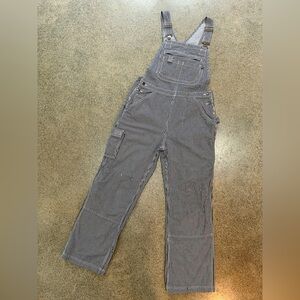 Duluth Trading Company Railroad Blue Striped Bib Gardening Overalls
